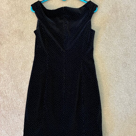 NWT Theory Velvet Black Polka Dot Midi Dress - Picture 5 of 5